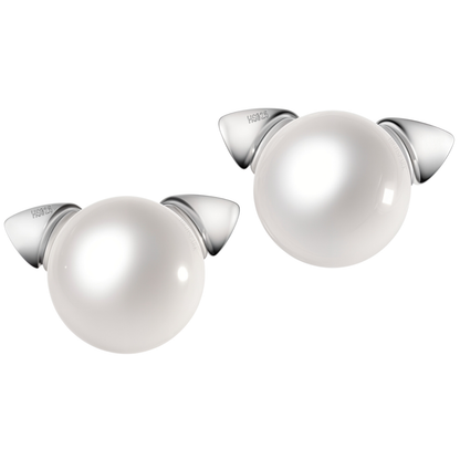 Adorable Freshwater Pearl Puppy Stud Earrings for Women in 925 Sterling Silver