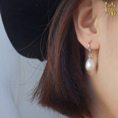 Pearl Drop Earrings in 925 silver - Pear Shaped/ Tear Drop Pearls