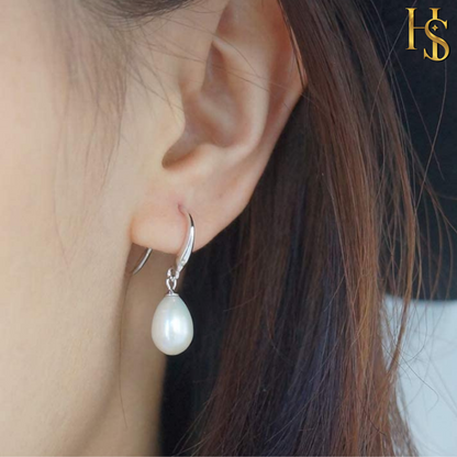 Pearl Drop Earrings in 925 silver - Pear Shaped/ Tear Drop Pearls