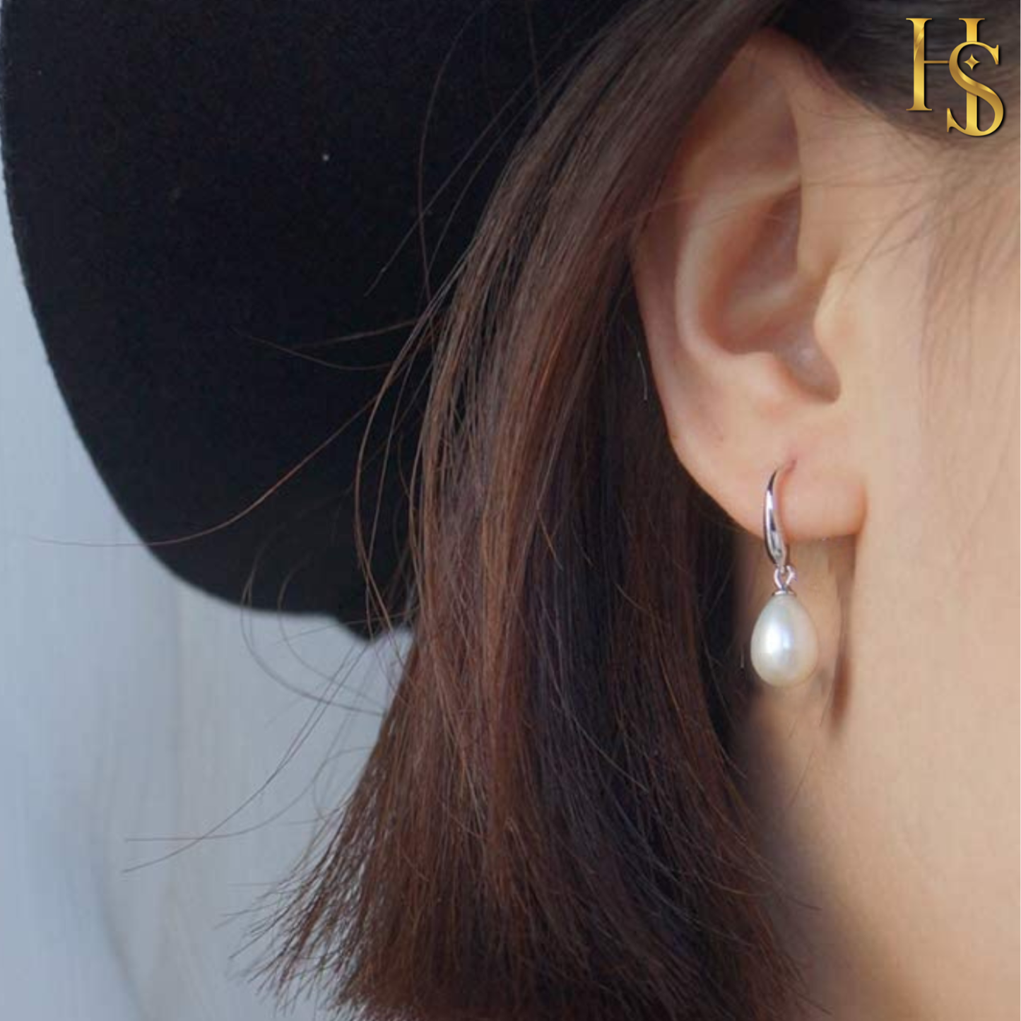 Classic Drop Pearl Earrings in 92.5 Sterling Silver for Women