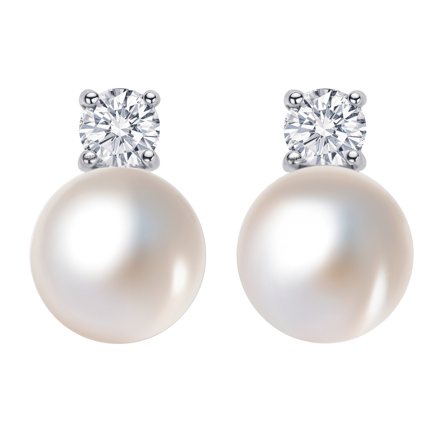 Classic Pearl Zircon Earrings with Swiss Zirconia