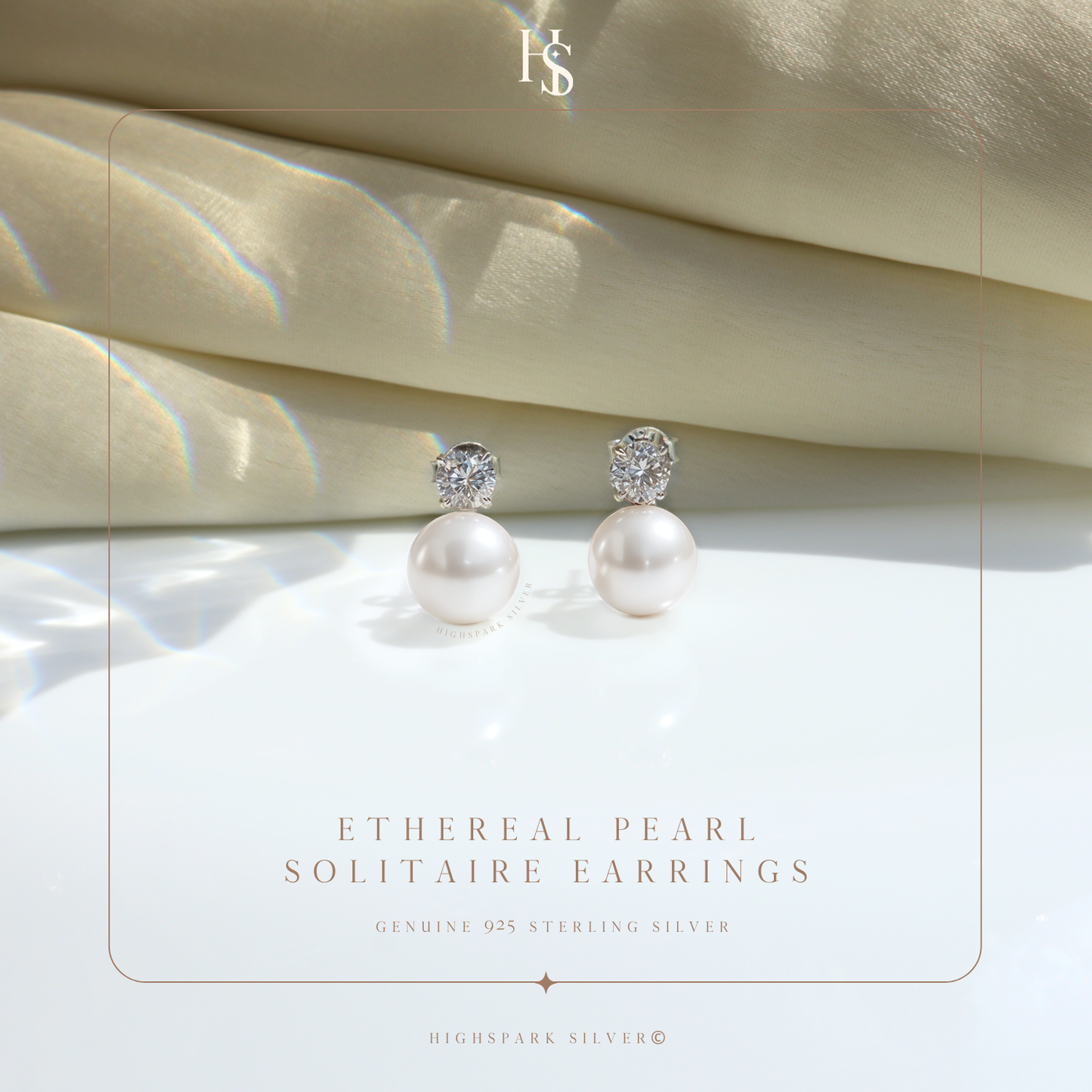 Classic Pearl Zircon Earrings with Swiss Zirconia