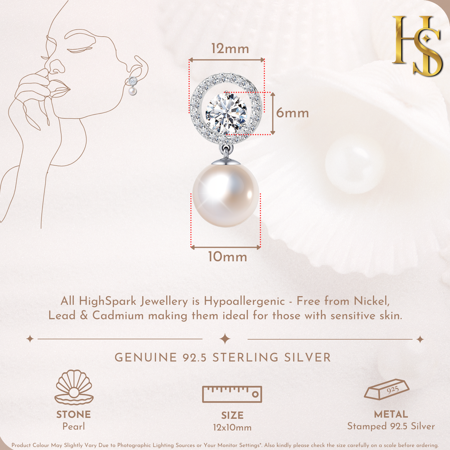 Circle Of Life Pearl Earrings embellished with Swiss Zirconia