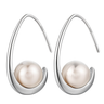 Nested Style Pearl Earrings in 925 Sterling Silver