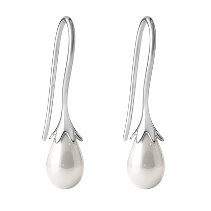 Tinkerbell Pearl Drop Earrings in 925 Sterling Silver for Women