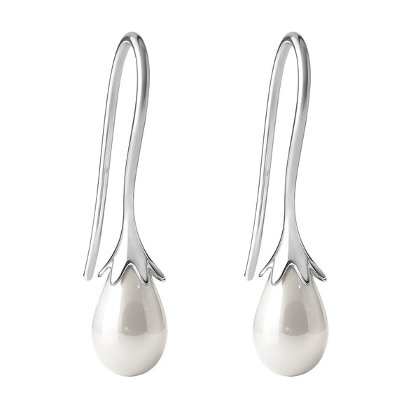Tinkerbell Pearl Drop Earrings in 925 Sterling Silver for Women