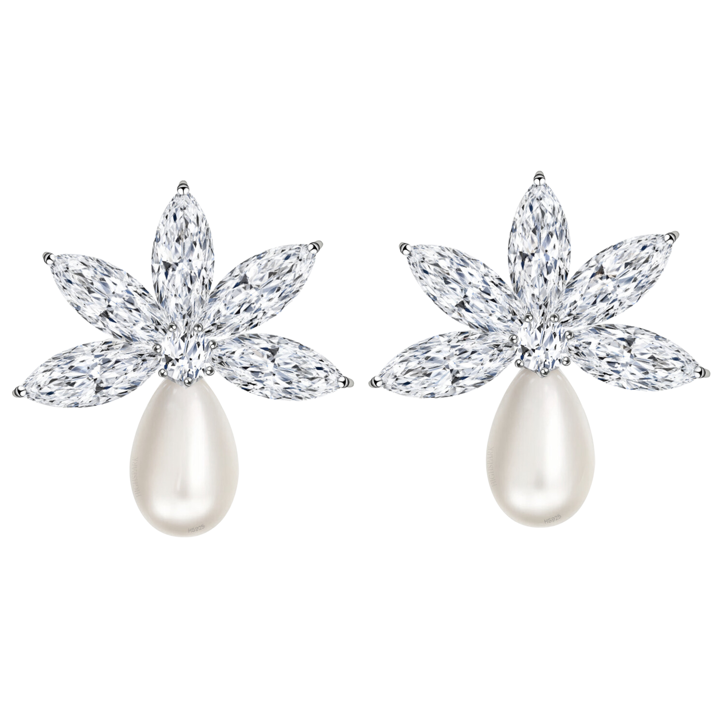 Pristine Peacock Pearl Earrings in 925 Sterling Silver With Diamond like Brilliance Zirconia