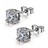 Classic 4-Prong Solitaire Studs in 925 Sterling Silver