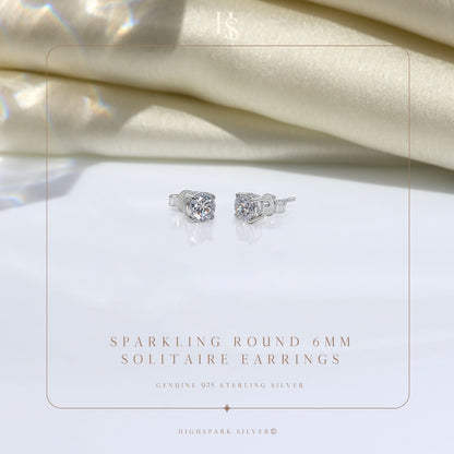 Classic 4-Prong Solitaire Studs in 925 Sterling Silver