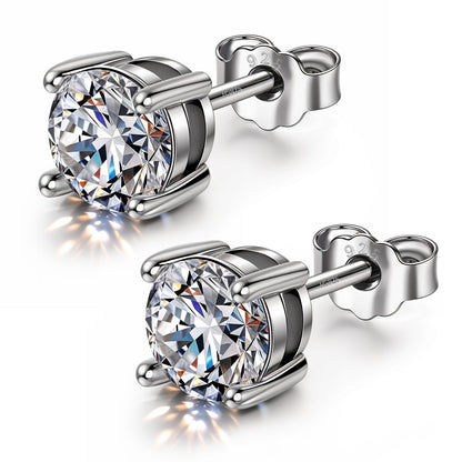 Classic 4-Prong Solitaire Studs in 925 Sterling Silver