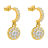 Dazling Arc Gold-Plated Dangle Earrings in 925 Sterling Silver
