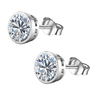 Bezel Set Solitaire Stud Earrings in 925 Sterling Silver