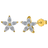 Plumeria Earrings: Pleasant Gold-Plated Sterling Silver Studs