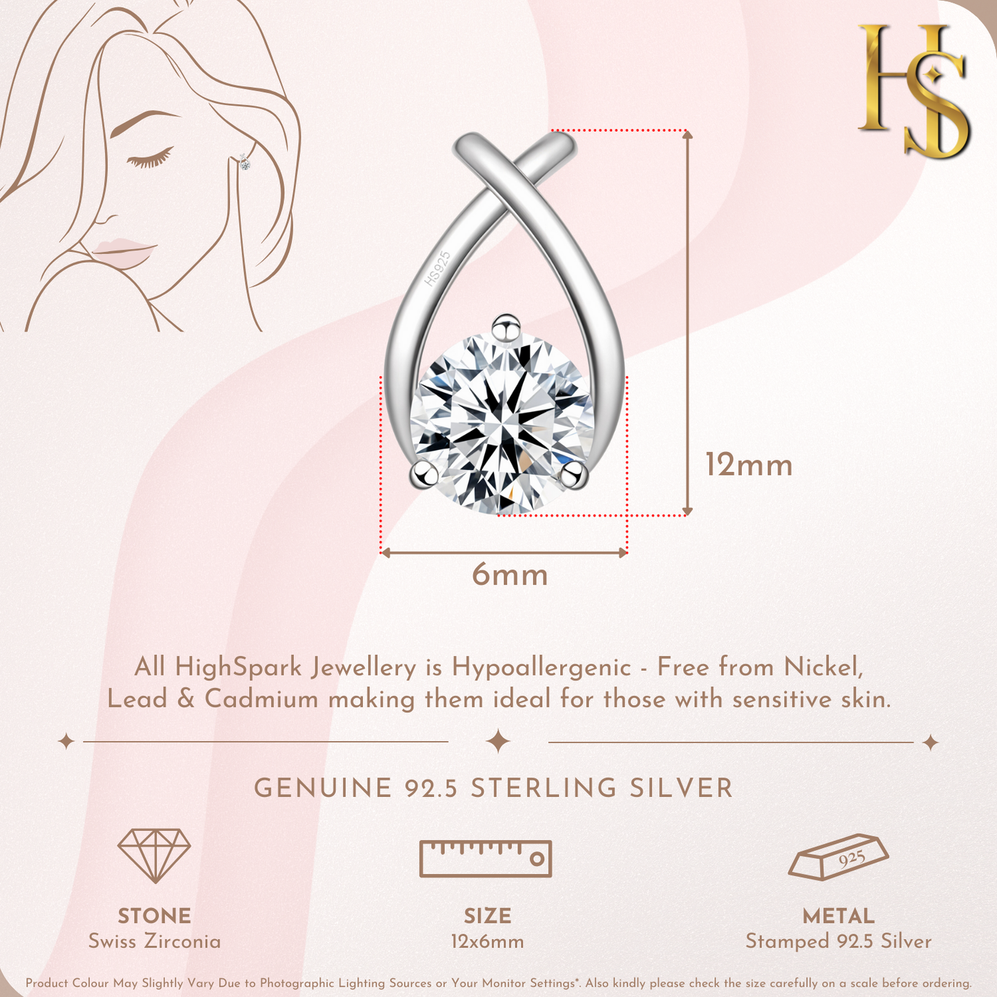 XOXO Solitaire Stud Earrings in 925 Sterling Silver With Diamond like Brilliance Zirconia