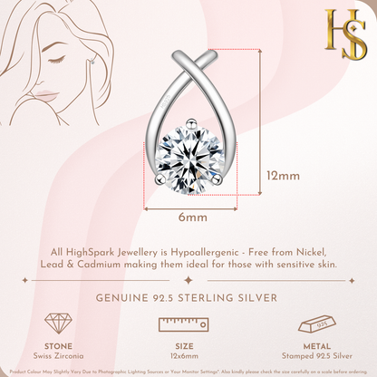 XOXO Solitaire Stud Earrings in 925 Sterling Silver With Diamond like Brilliance Zirconia