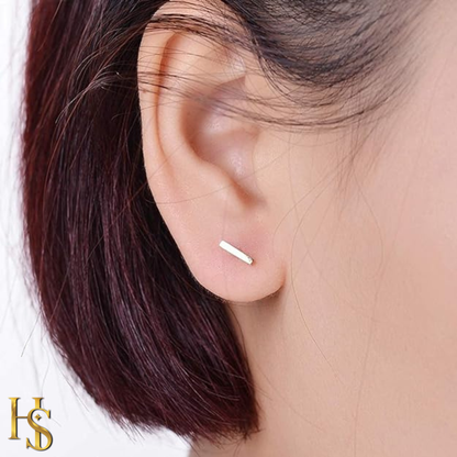 Mini Bar Stud Earrings in 925 Sterling Silver for Women