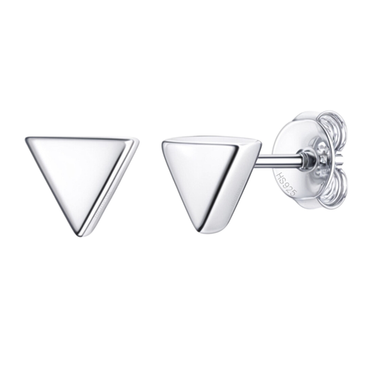 Mini Triangle stud Earrings in 925 Sterling Silver for Women