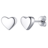 Silver Baby Earrings: Mini Heart Studs in 925 Sterling Silver