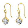 Starlit Gold-Plated Studded Dangle Earrings in 925 Sterling Silver