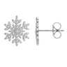 Glacial Snowflake American Diamond Studs in 925 Sterling Silver
