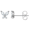 Whimsical Butterfly Studs with American Diamond in 925 Silver