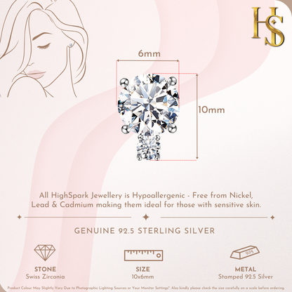 Double Brilliance Solitaire Stud Earrings in 92.5 Sterling Silver with Diamond like Brilliance Zirconia