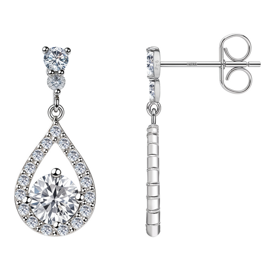 Twinkling Twilight Dangle Earrings in 92.5 Sterling Silver with Diamond like Brilliance Zirconia