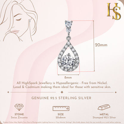 Twinkling Twilight Dangle Earrings in 92.5 Sterling Silver with Diamond like Brilliance Zirconia