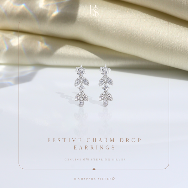 Festive Charm Dangle Earrings in 92.5 Sterling Silver with Diamond like Brilliance Zirconia