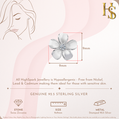 Petal Perfection Flower Stud Earrings in 92.5 Sterling Silver for Women