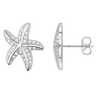 Starfish Splendour Studs with American Diamond in 925 Sterling Silver