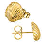 Gold-Plated Seashell Swirls Studs in 925 Sterling Silver