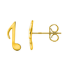 Rhythmic Music Note Studs in Gold-Plated 925 Sterling Silver