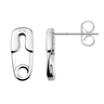 Safety Pin Silver Stud Earrings in 925 Sterling Silver
