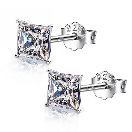 Solitaire Martini 5mm Princess Cut Studds in 925 Sterling Silver For Women
