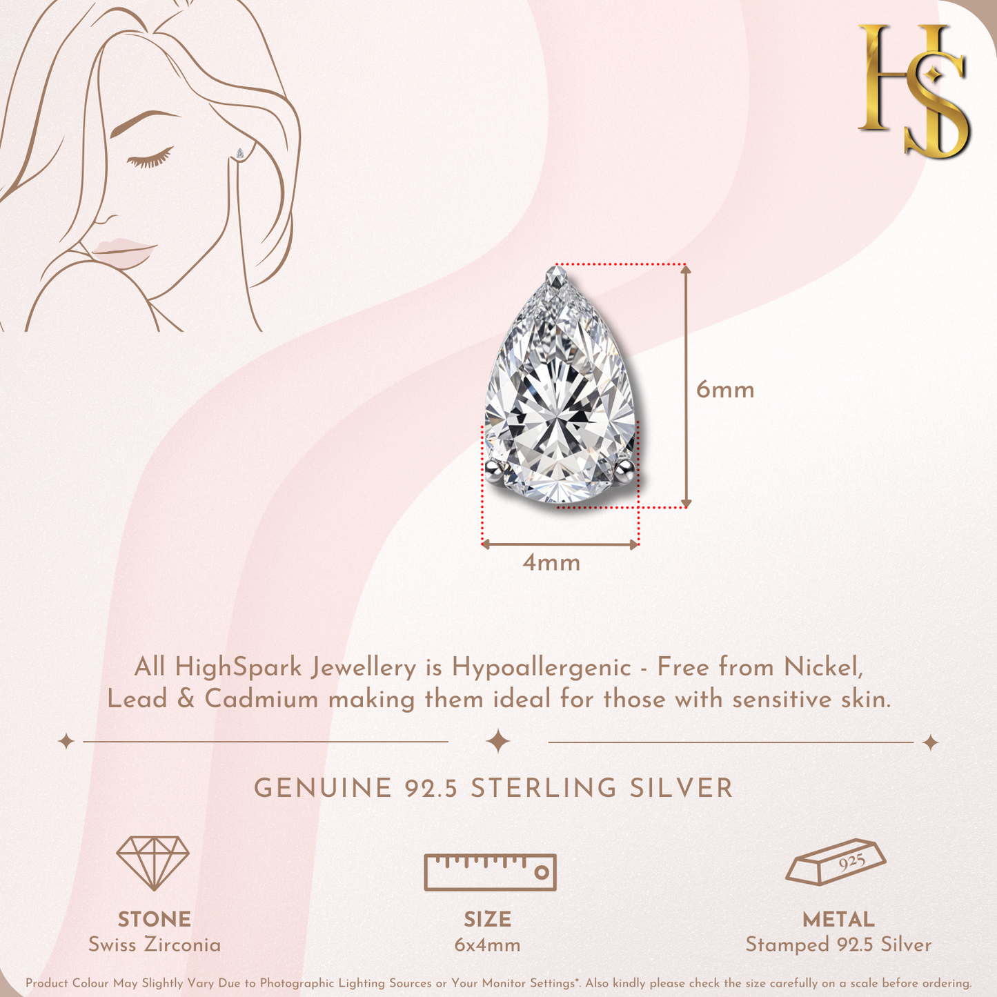 Tranquil Teardrop Solitaire Stud Earrings in 92.5 Sterling Silver with Diamond like Brilliance Zirconia