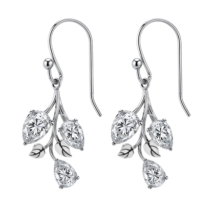 Graceful Gardenia Drop Earrings in 92.5 Sterling Silver with Diamond like Brilliance Zirconia