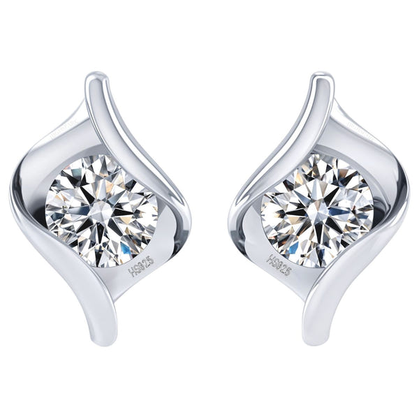 Designer Scintillating Solitaire Earrings for Daily Wear in 925 Silver