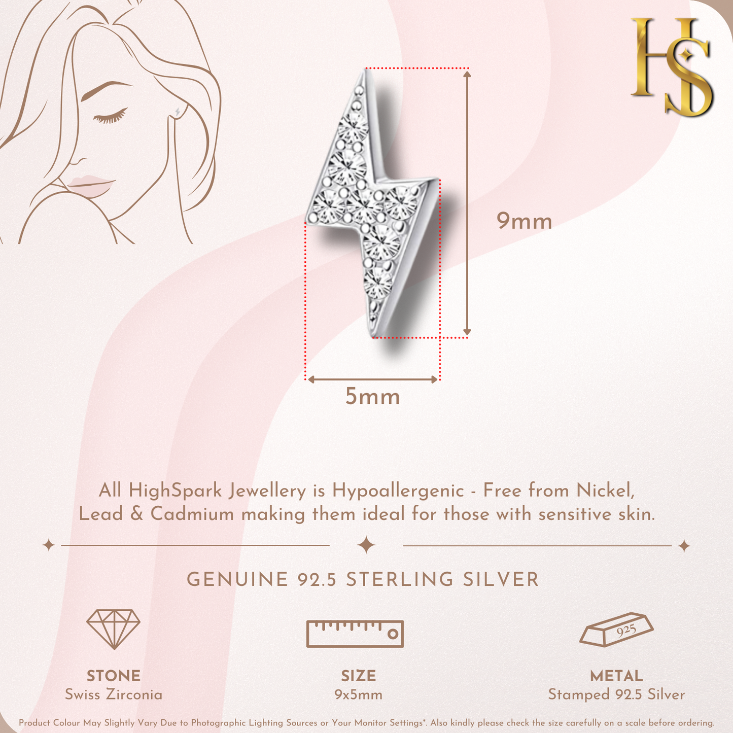 Striking Spark Earrings in 92.5 Sterling Silver With Diamond like Brilliance Zirconia