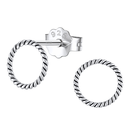 Twinkling Twisted Rope Earrings in 92.5 Sterling Silver for Women