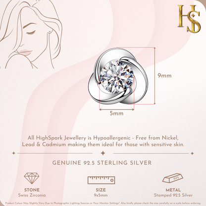 Everlasting Solitaire Flower Earrings in 92.5 Sterling Silver With Diamond like Brilliance Sparkling Zirconia