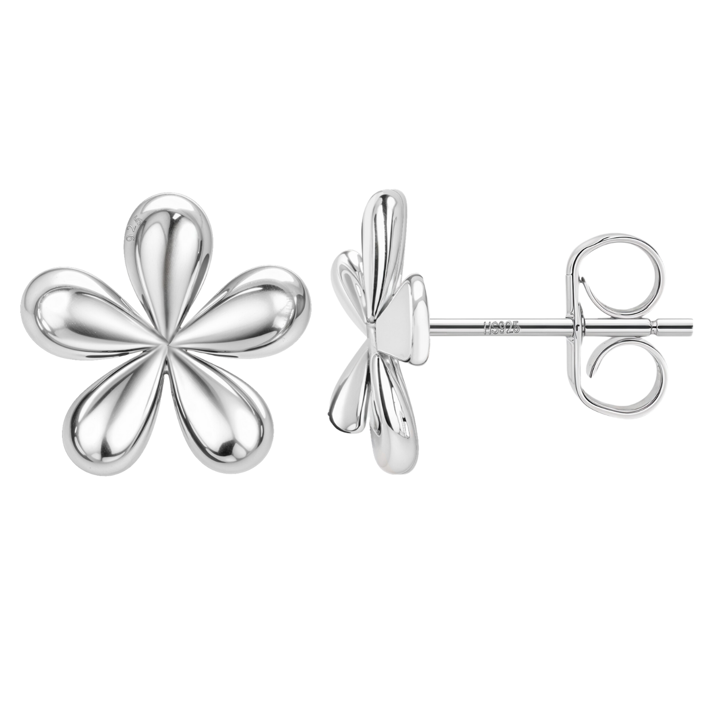 Frangipani Flower Earrings in 92.5 Sterling Silver for Women