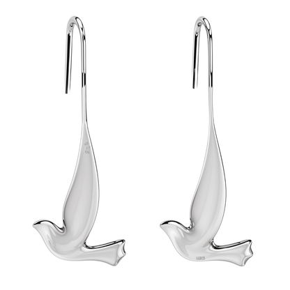 Classic Seagull Bird Earrings in 92.5 Sterling Silver for Women