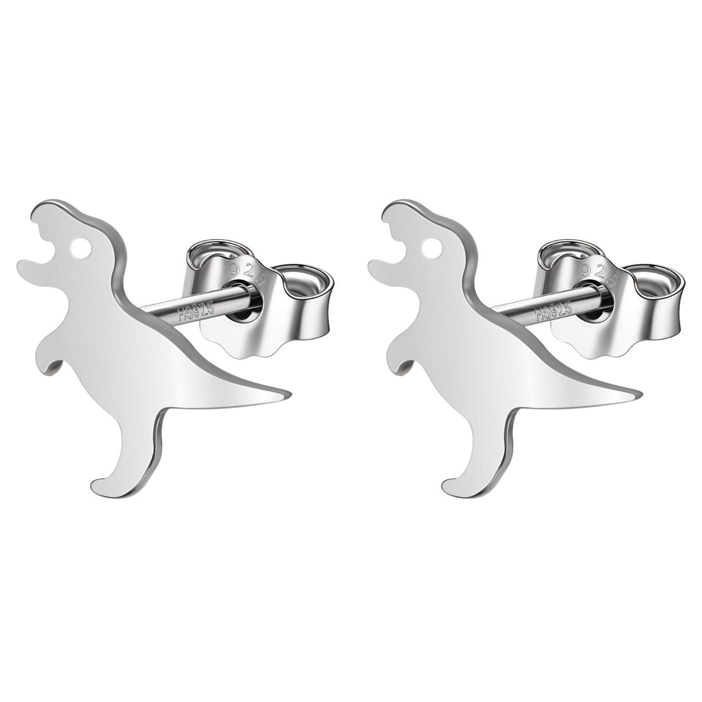 Little Tyrannosaurus Dinosaur Earrings in 92.5 Sterling Silver for Women