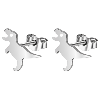 Little Tyrannosaurus Dinosaur Earrings in 92.5 Sterling Silver for Women