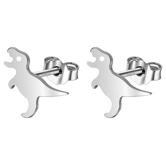 Little Tyrannosaurus Dinosaur Earrings in 92.5 Sterling Silver for Women