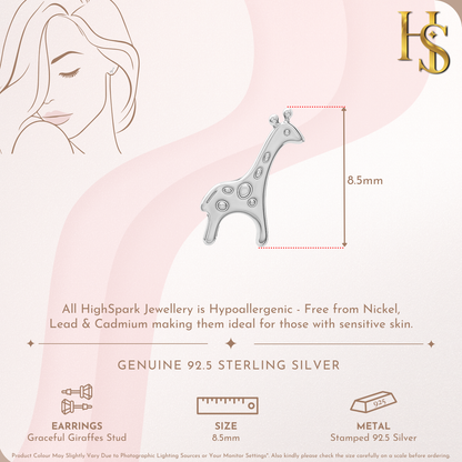 Graceful Giraffes Earrings in 92.5 Sterling Silver for Women