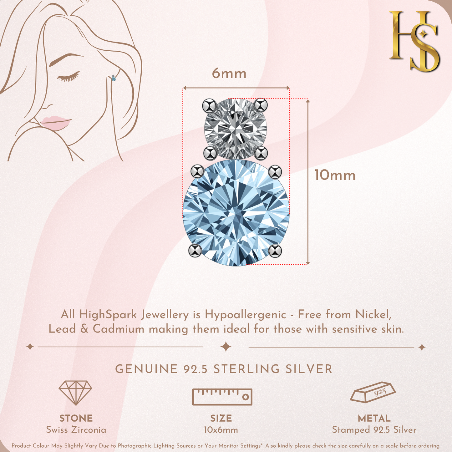 Oceanic Double Brilliance Solitaire Earrings in 925 Sterling Silver For Women