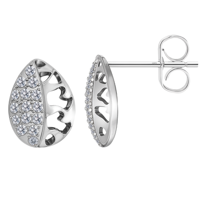 Twinkling Indian Motif Stud Earrings in 925 Sterling Silver For Women