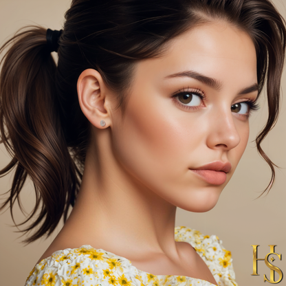 Twinkling Indian Motif Stud Earrings in 925 Sterling Silver For Women